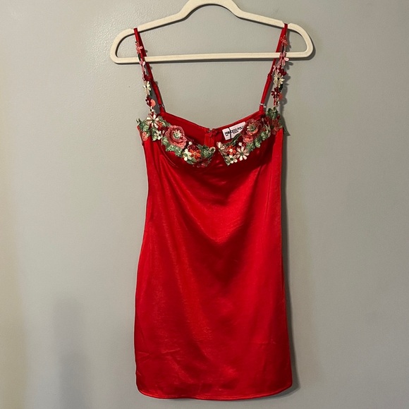 New! Princess Polly Kenzie Mini Dress Red‎ Size 6 NWT - Picture 6 of 15